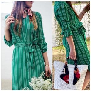 Anthropologie Maeve Martina Belted Shirt Dress
